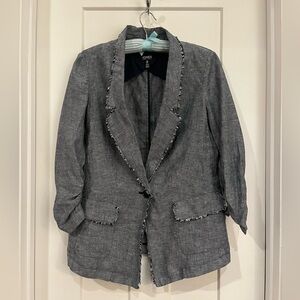 Jones New York Black and Gray Blazer Jacket